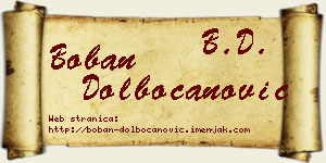 Boban Dolbočanović vizit kartica